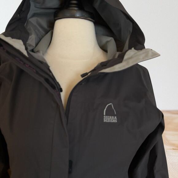 Sierra Designs Black Hurricane Jacket Sz S Womens Wind and Rain Resistant Hooded - Picture 3 of 9